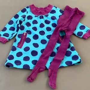 Hanna Andersson dress and tights.